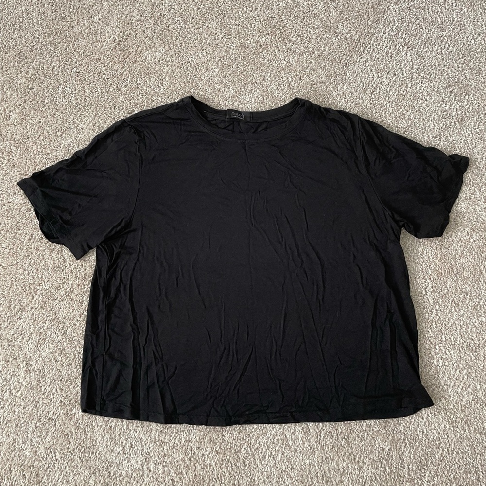 Nuuds Women’s Pajama SHIRT ONLY in Black (Medium)
